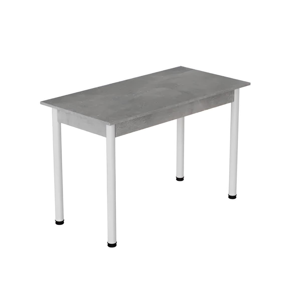 Обеденный стол Ferrum-decor Бенита ДСП 16 мм 75x120x80 см Белый/Бетон (FRD-105570)