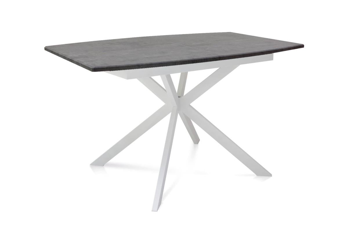 Обеденный раскладной стол Мікс Меблі Ричард 140-40х85х76 см Белый/Мрамор темный МДФ