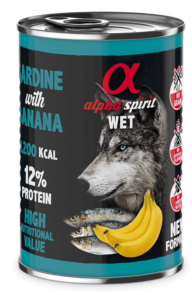 Корм Alpha Spirit Сардина з бананом для дорослих собак 400 г (14590900)