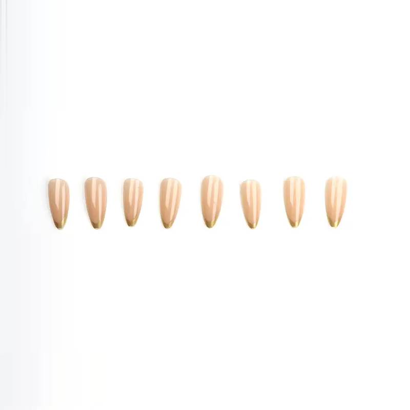 Ногти накладные Миндаль средней длины с клеевыми стиками 24 шт. Золотистый френч (3000003700) - фото 6 Ногти накладные Миндаль средней длины с клеевыми стиками 24 шт. Золотистый френч (3000003700) - фото 6
