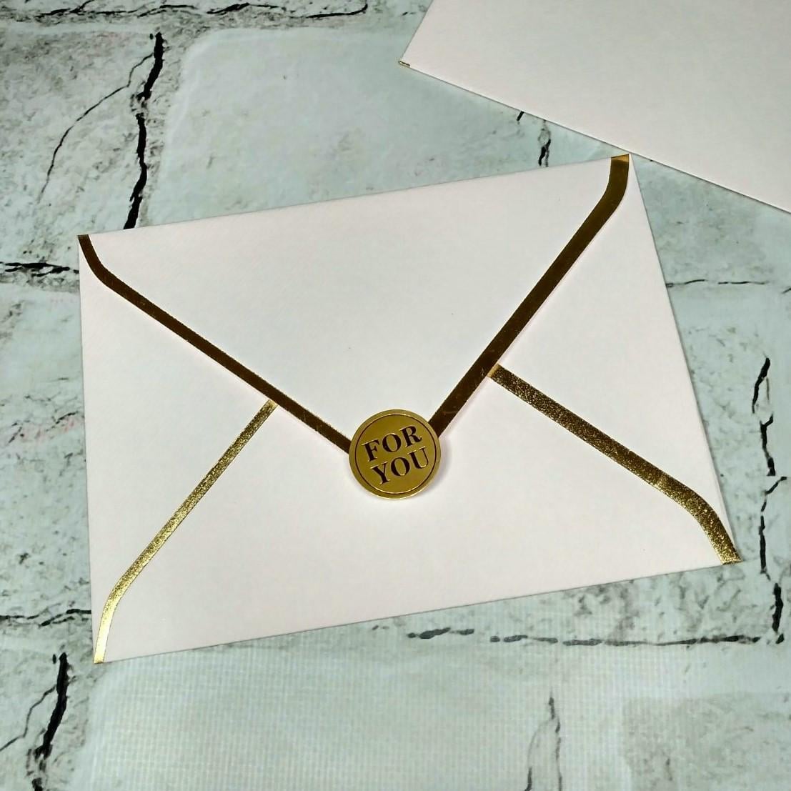 Конверт бумажный Премиум Gold 12,5х17,4 см Светло-розовый (MR-1462-4)