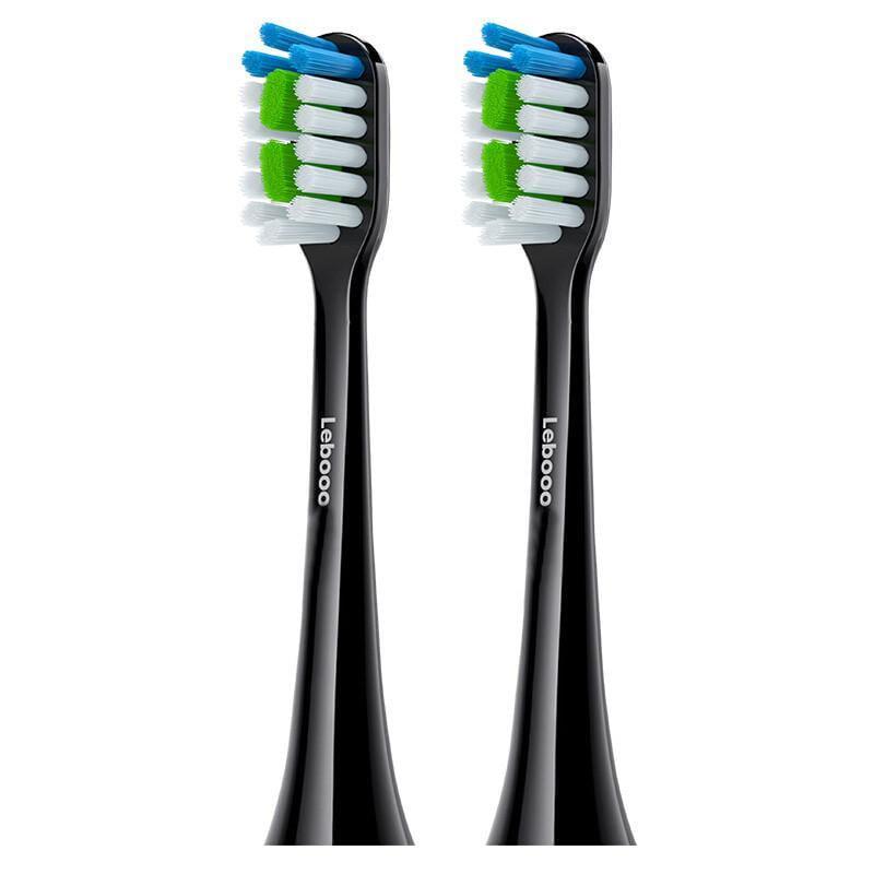 Змінні насадки для звукової зубної щітки Lebooo Color 2 шт. Чорний (7080)