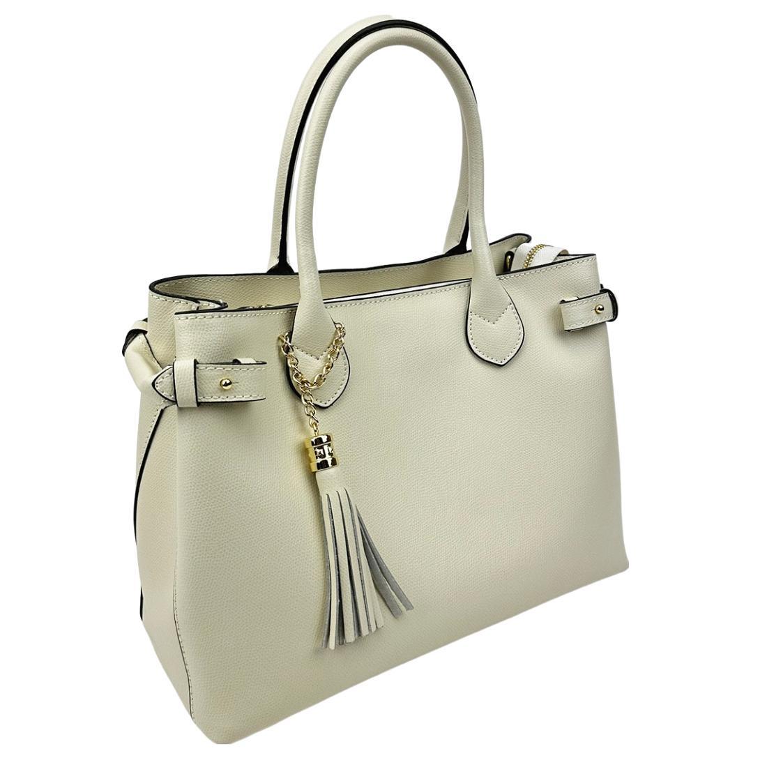 Женская сумка Royal Bag F-IT-7611B кожаная Бежевый (6138)