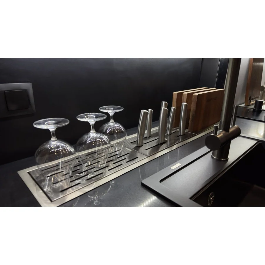 Сушка-органайзер вбудована LEOMIKAO ML-01 GM PVD вороняна сталь (000346) - фото 16 Сушка-органайзер вбудована LEOMIKAO ML-01 GM PVD вороняна сталь (000346) - фото 16