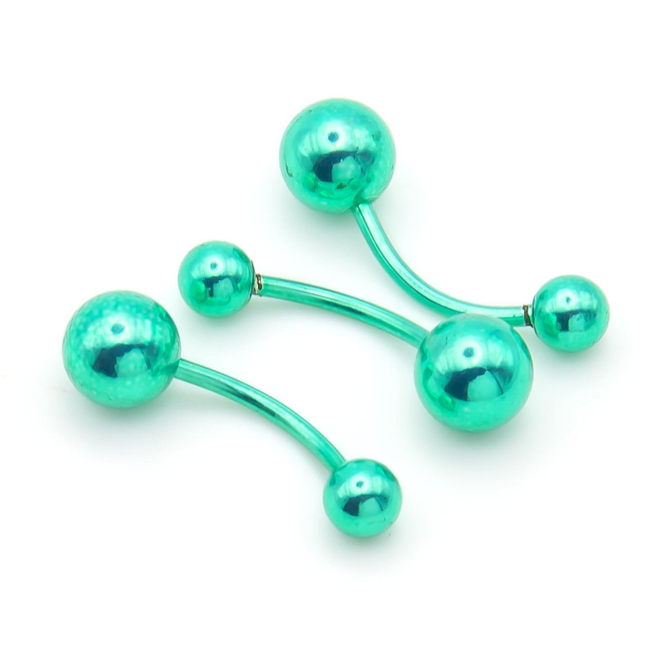 Серьга для пирсинга Банан шарик 12х4/6х1 мм 1 шт. Зеленый (ПС0406б55)