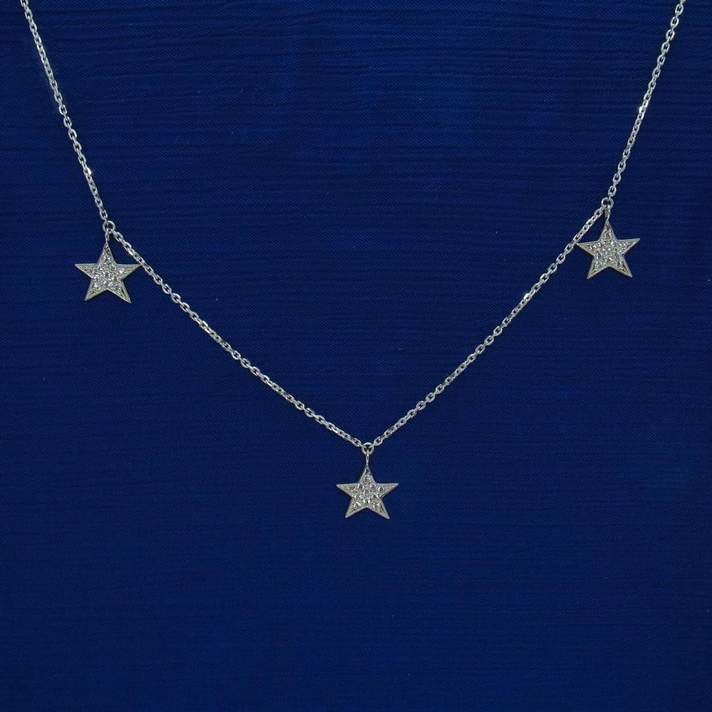 Срібне кольє Зоряна ніч зірка