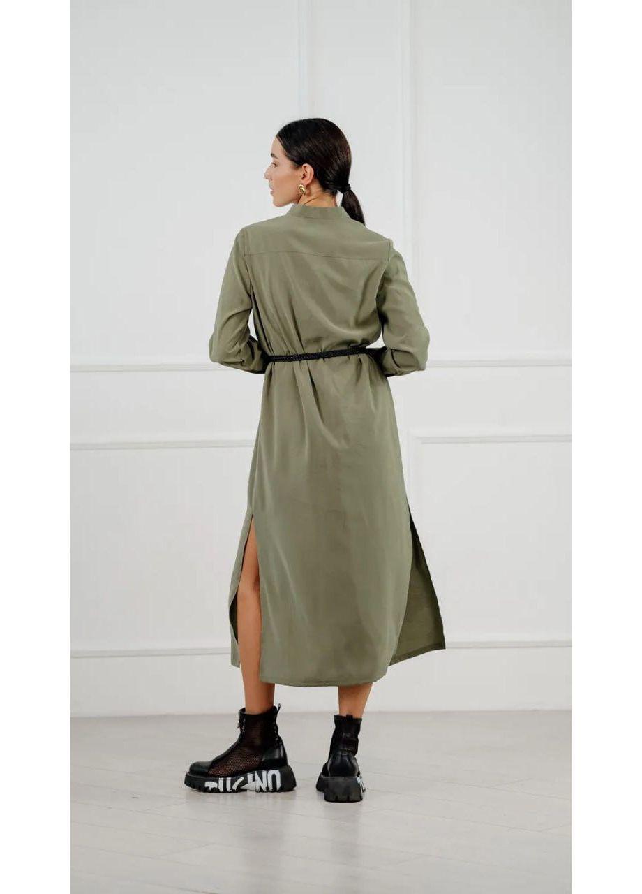 Платье-рубашка с ремнем Anastasimo S Хаки (523 хаки S) - фото 2 Платье-рубашка с ремнем Anastasimo S Хаки (523 хаки S) - фото 2