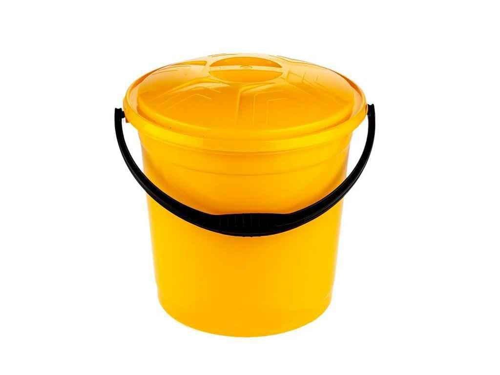 Ведро пластиковое R-Plastic пищевое с крышкой 12 л Желтый (1051943)