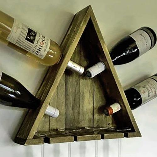 Полиця для вина настінна з дерева Токай Мускат (ПНК-003807)