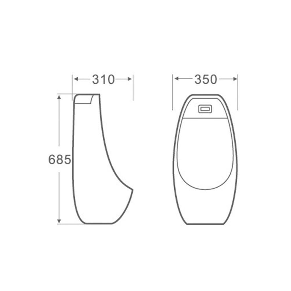 Писсуар подвесной Q-tap Stork QT1588102HW с ИК-датчиком автоматического смыва 350х310х685 мм White (FRRS00051931) - фото 2