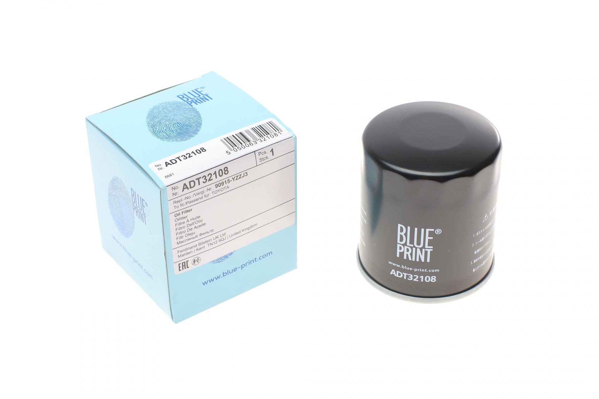 Фильтр масляный BLUE PRINT для Fiat Fiorino 80-/Jeep Cherokee 2,4 01-08 h 85 мм (ADT32108)