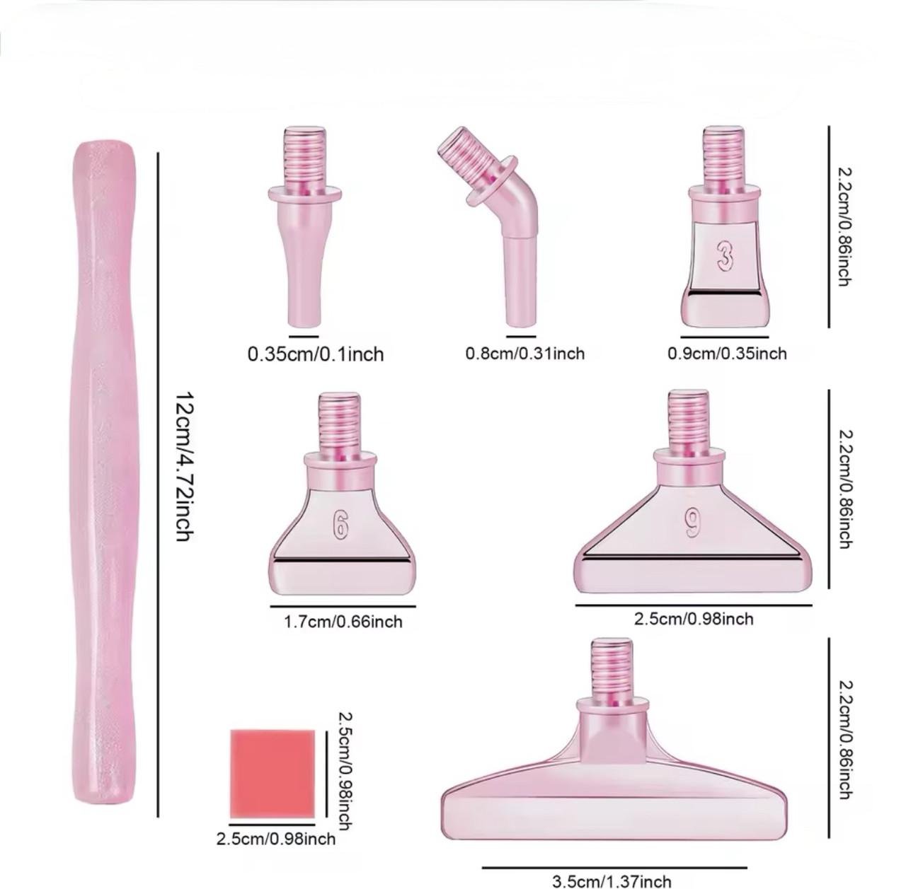 Стилус для алмазної мозаїки з металевими насадками та клеєм Рожевий (2479817133) - фото 2 Стилус для алмазної мозаїки з металевими насадками та клеєм Рожевий (2479817133) - фото 2