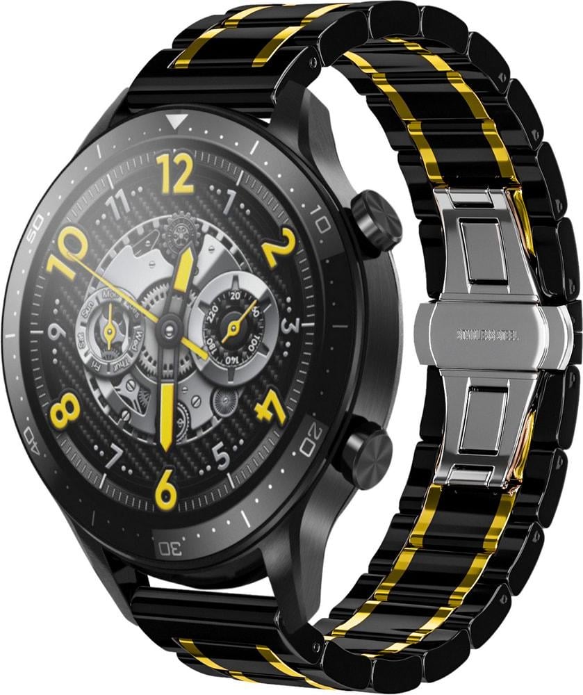 Ремінець керамічний Ceramo для Realme Watch S Pro Black/Gold (28710-02) Ремінець керамічний Ceramo для Realme Watch S Pro Black/Gold (28710-02)