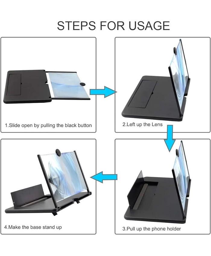 Подставка-увеличитель экрана смартфона 3D Video Amplifier Черный (8022) - фото 5