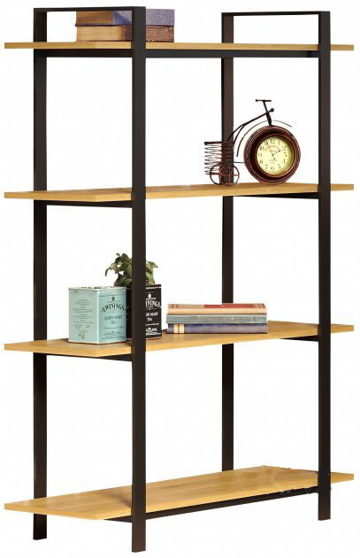 Стеллаж металлический МеТакам ST FLY-4 40х32х130 см Черный Матовый/Дуб сонома (55707)