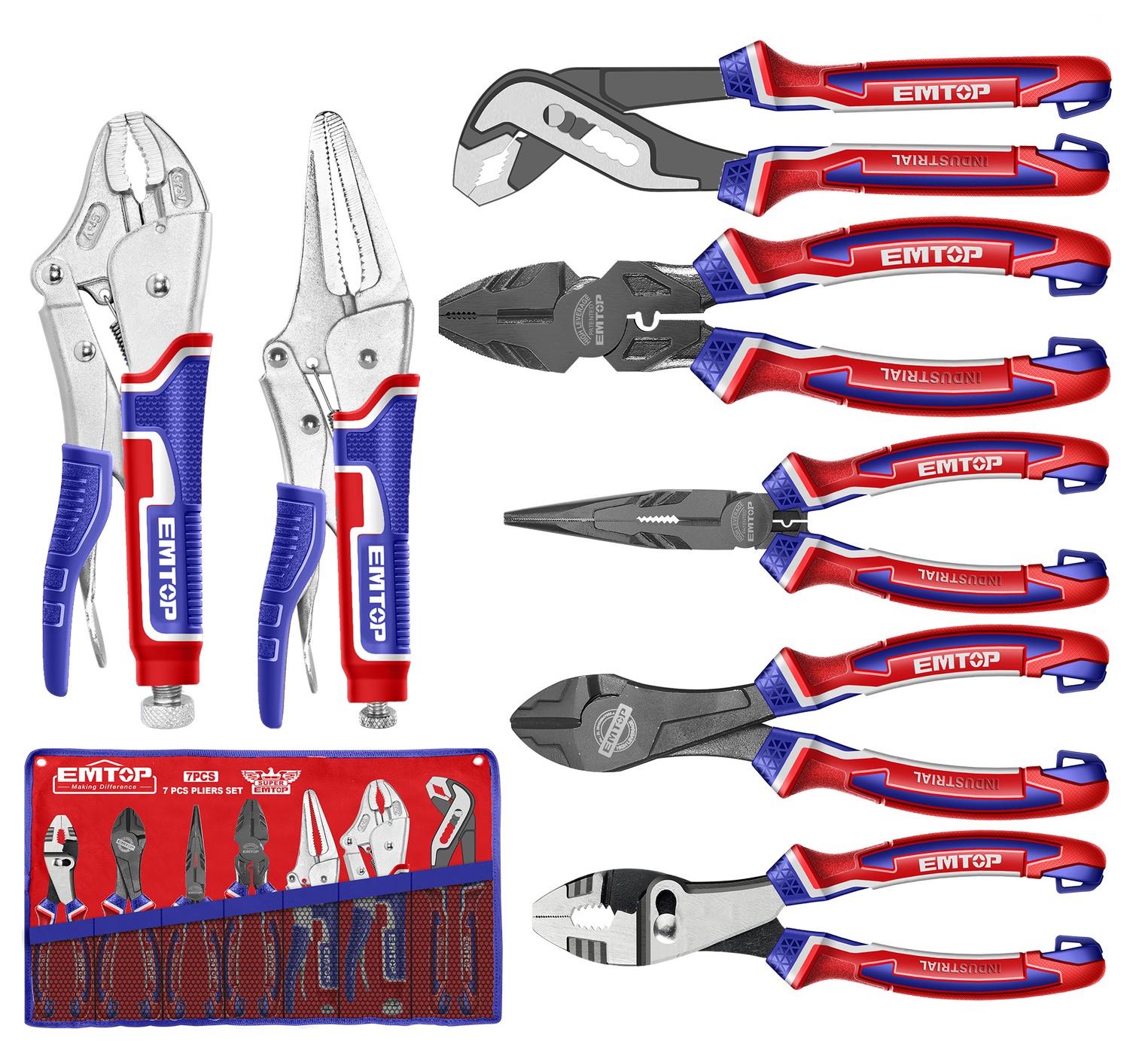 Набір шарнірно-губцевого інструментів EMTOP EOS23055 7 шт.