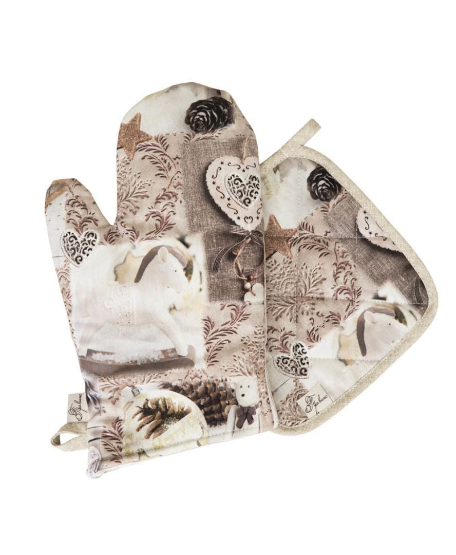 Набор кухонный Digitale Beige рукавица + прихватка