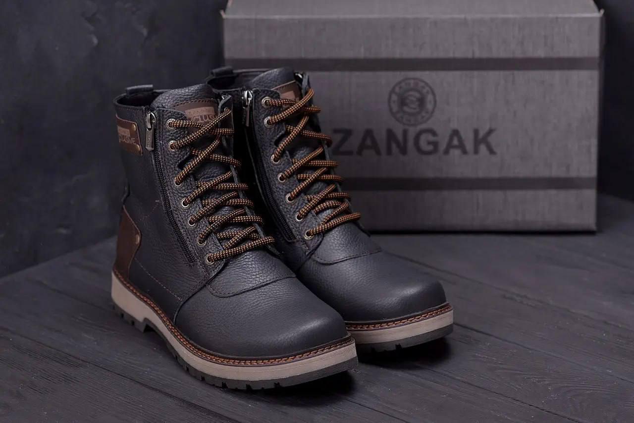 Сапоги зимние мужские кожаные ZG Flotar Military р. 40 26 см Черный (28542349) - фото 7