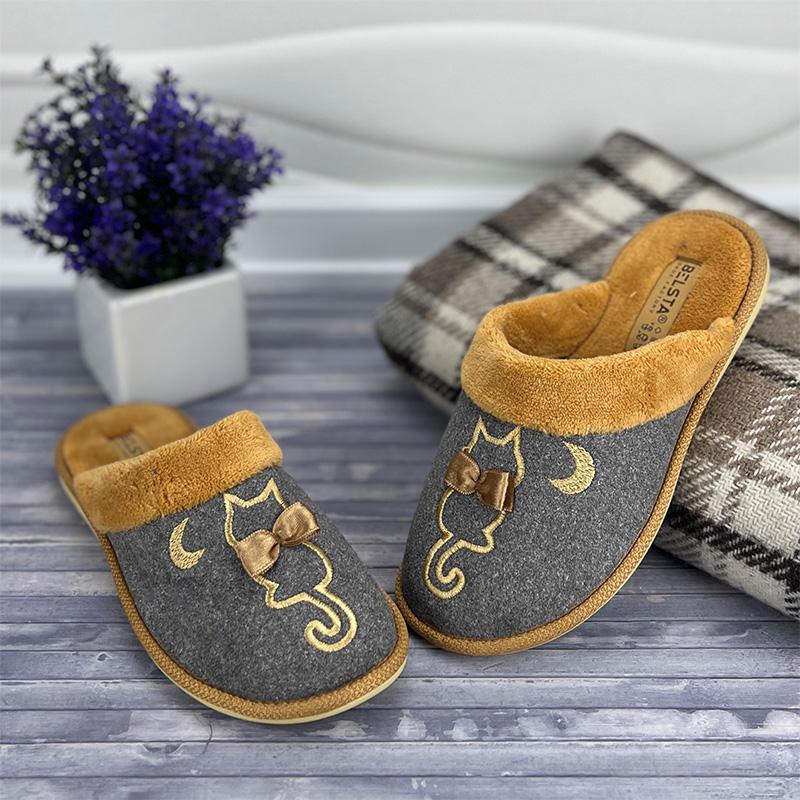 Домашні тапочки жіночі БЕЛСТА Е-0088-5 23 см p. 36 Сіро-помаранчевий (39965168)