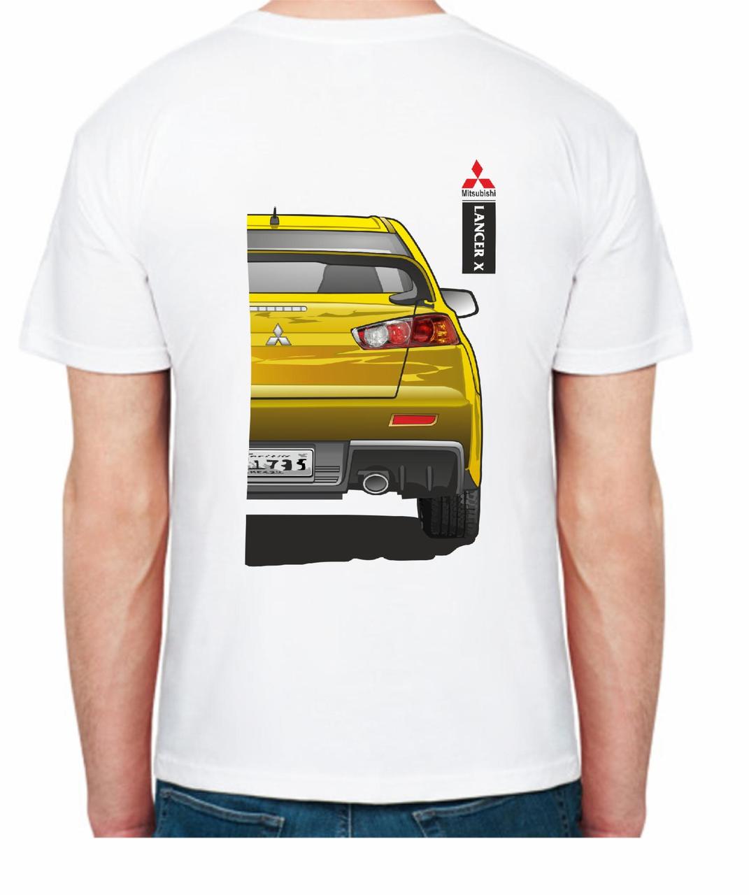 Футболка мужская Avtolife Mitsubishi Lancer X FR 407101 S Желтый/Белый (2496438603) - фото 2 Футболка мужская Avtolife Mitsubishi Lancer X FR 407101 S Желтый/Белый (2496438603) - фото 2