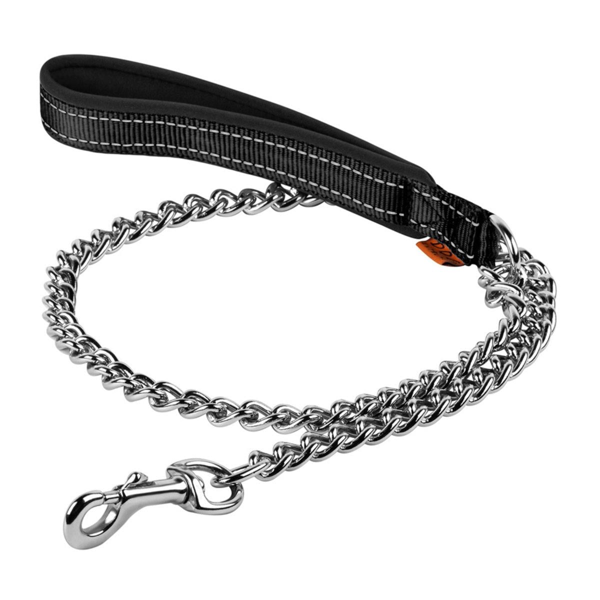 Поводок-цепь Dog Extreme с нейлоновой ручкой для мелких пород звено 2 мм/105 см Черный