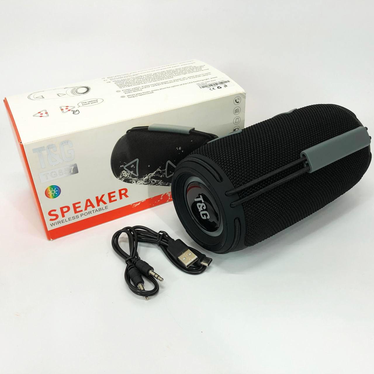 Колонка портативна з RGB підсвічуванням TG657 1500 mAh Чорний - фото 7 Колонка портативна з RGB підсвічуванням TG657 1500 mAh Чорний - фото 7