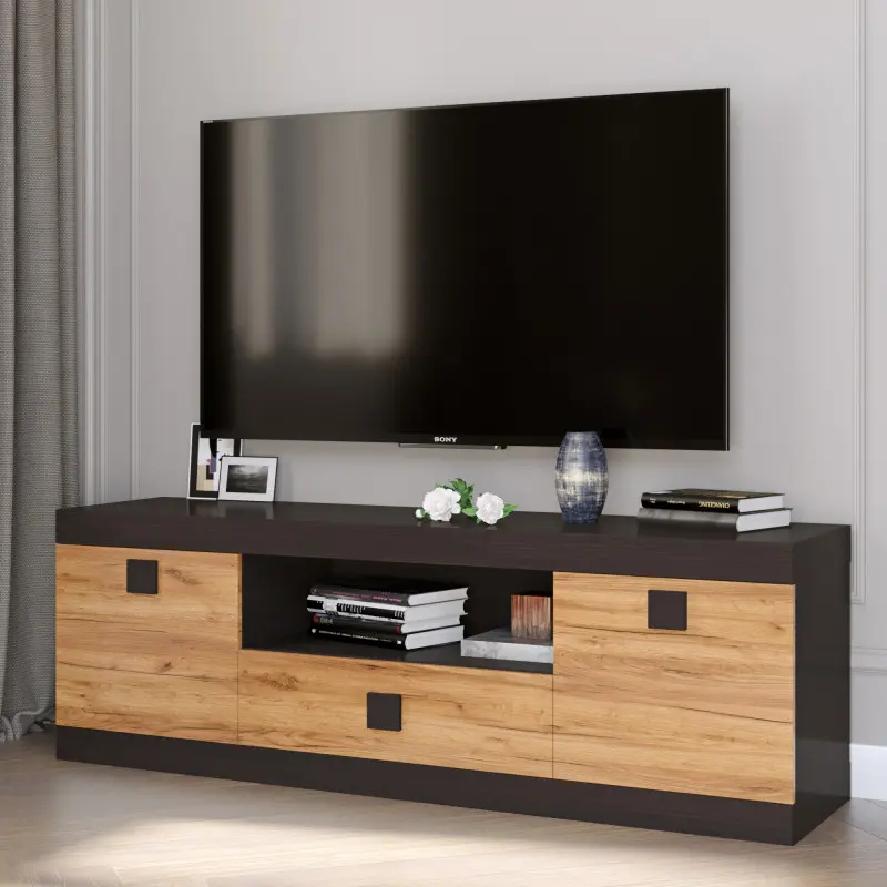 Тумба ТВ Еверест Соната 150 Венге темний/Дуб крафт золотий (26761091) - фото 3 Тумба ТВ Еверест Соната 150 Венге темний/Дуб крафт золотий (26761091) - фото 3