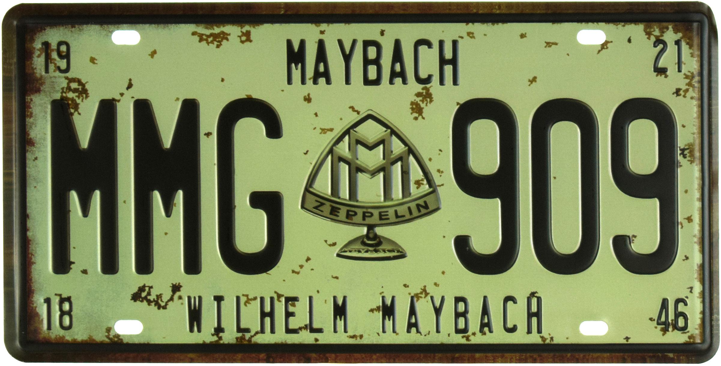 Табличка металлическая Майбах/Maybach MMG 909 15x30 см