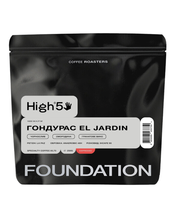Кофе в зернах Foundation Coffee Roasters High5 Гондурас El Jardin 250 г