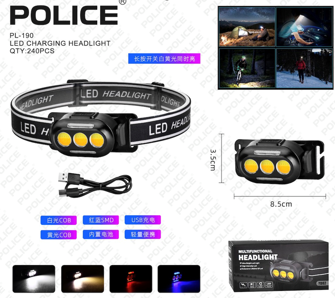 Фонарь налобный PL 190 YD-02 Type-C аккумуляторный с сенсором холодный/теплый/красный/синий свет (30151415ER) - фото 4 Фонарь налобный PL 190 YD-02 Type-C аккумуляторный с сенсором холодный/теплый/красный/синий свет (30151415ER) - фото 4