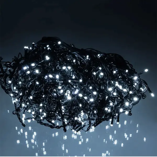 Гирлянда бахрома уличная 600 LED 36 м от сети черная нить Белый - фото 3 Гирлянда бахрома уличная 600 LED 36 м от сети черная нить Белый - фото 3