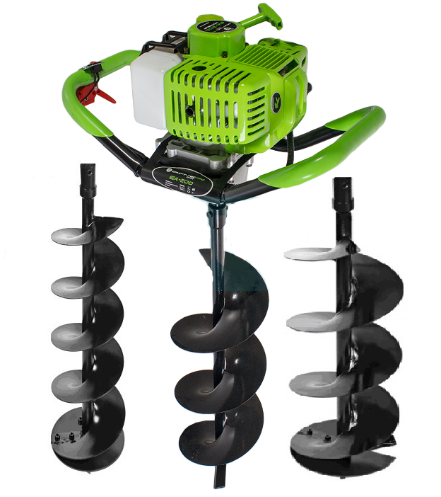 Мотобур Craft-tec PRO EA-200 в комплекті 1 шнек 100х800мм 1 шнек 200х800 мм та 1 шнек 250х800 мм