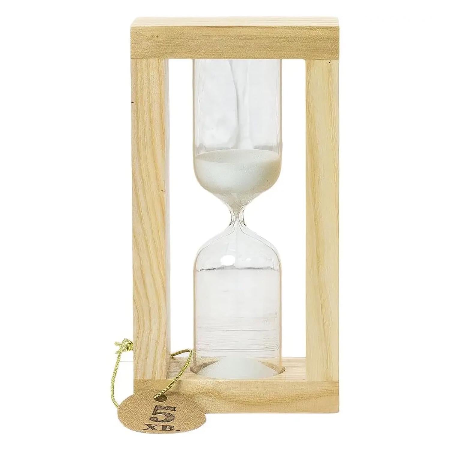 Часы песочные в деревянном корпусе на 5 минут Белый песок (88263)