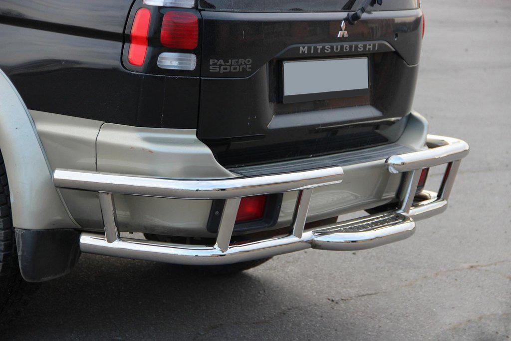 Задняя защита AK-Special CAN для Mitsubishi Pajero Sport 1996-2007 гг. нержавеющая сталь Хром