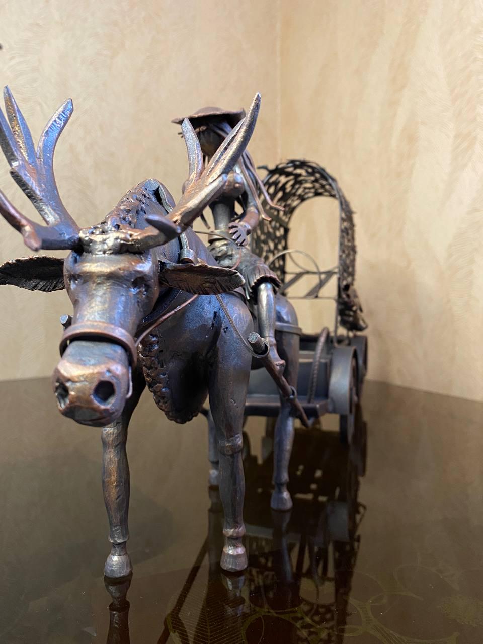 Підставка для пляшок Олень на 2 шт. металева 31х15х70 см - фото 2 Підставка для пляшок Олень на 2 шт. металева 31х15х70 см - фото 2