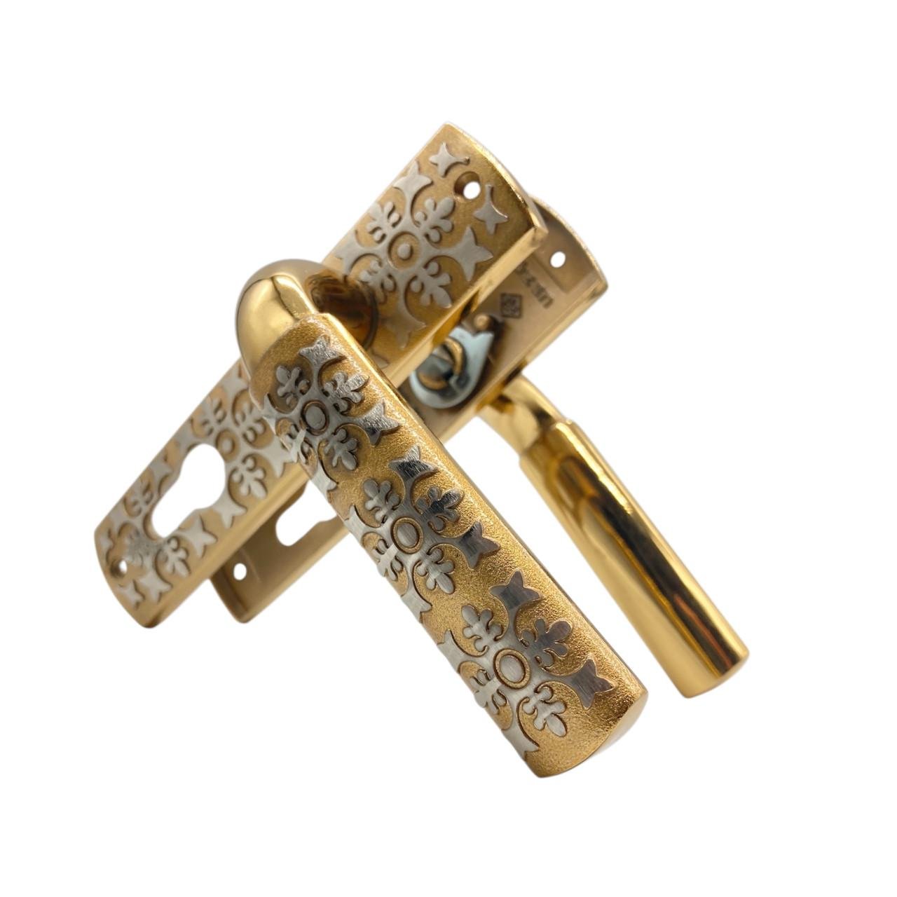 Ручка для межкомнатных дверей Ozen Istambul Lux kisa 62 мм Albirfin/Saten (310025)