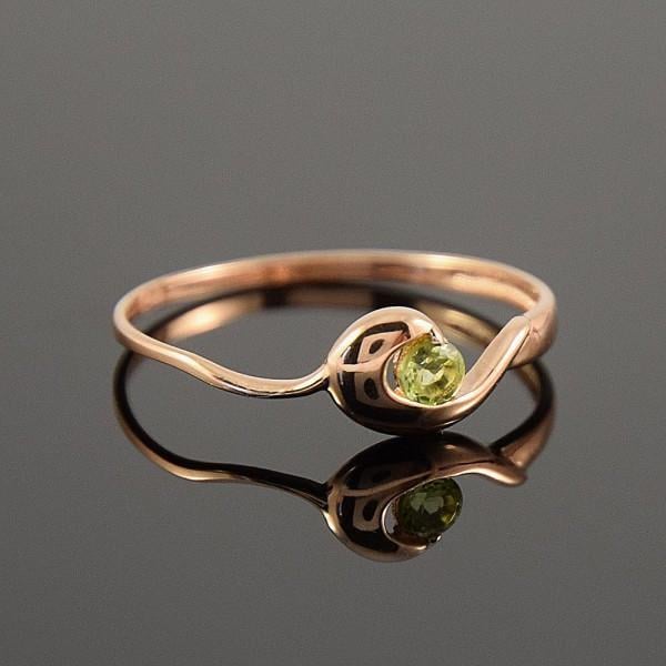 Кільце жіноче золоте з хризолітом (2249118542)