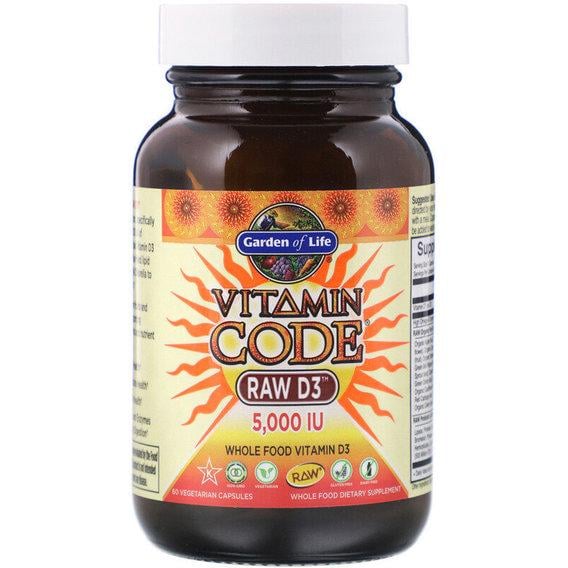 Вітамін D Garden of Life Vitamin Code RAW D3 5,000 IU 60 Veg Caps (GOL-11586)