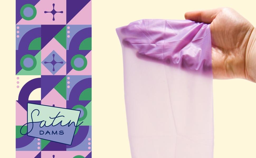 Салфетки для орального секса Grape Satin ONE Latex Dams со вкусом винограда 1 шт. (ON10050) - фото 2