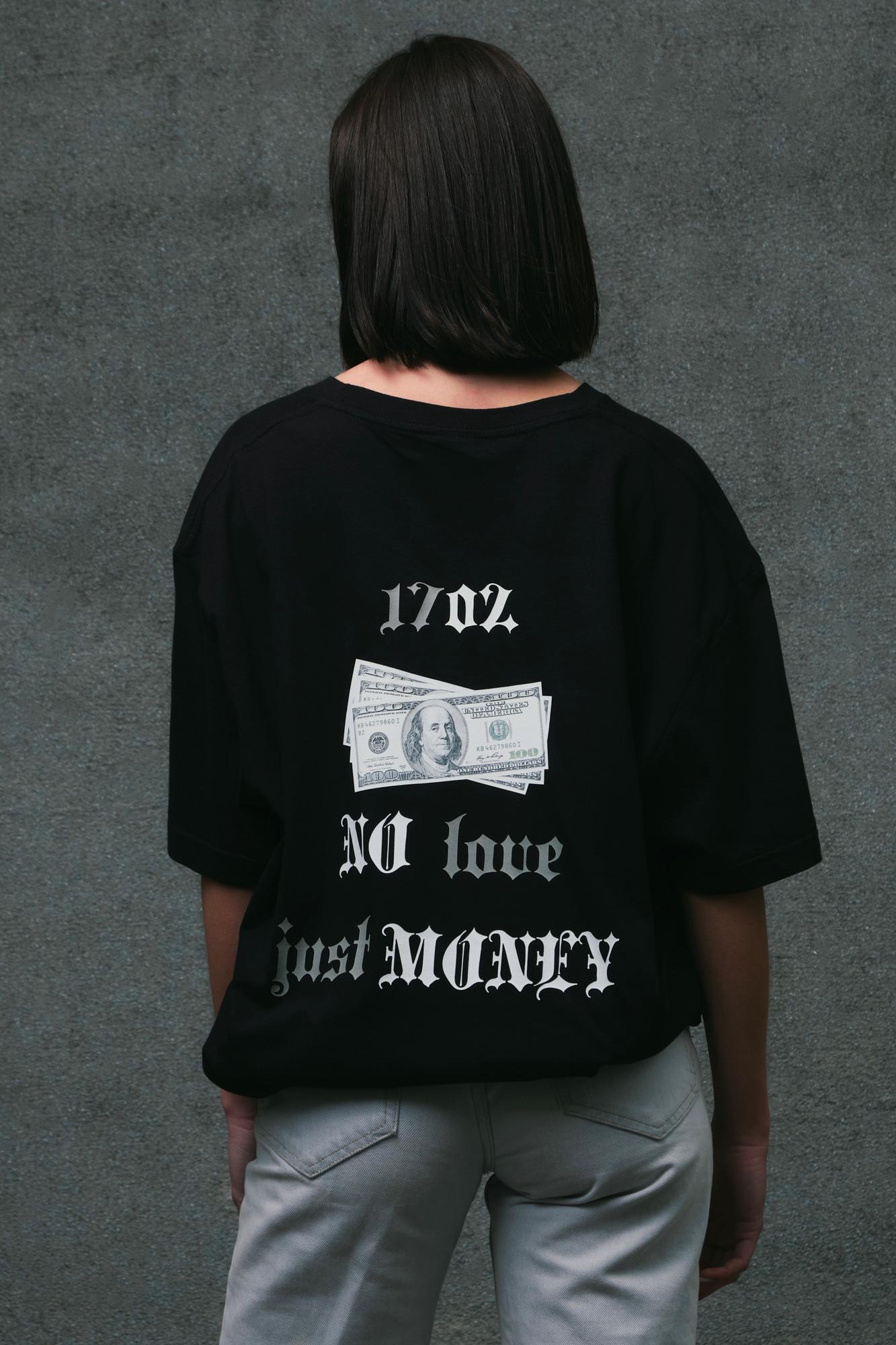 Футболка жіноча Without Dollar з принтом оверсайз L/XL Black (L8049251)