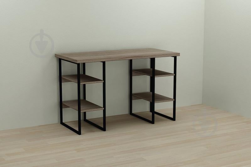 Компьютерный стол Ferrum-decor Карэн 75x140x70 черный ДСП Дуб Сонома Труфель 32мм Компьютерный стол Ferrum-decor Карэн 75x140x70 черный ДСП Дуб Сонома Труфель 32мм