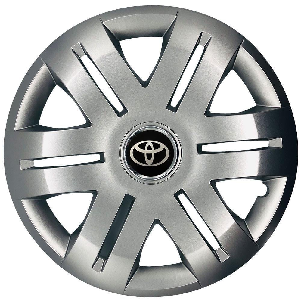 Ковпаки SJS 406 з логотипом Toyota R16 4 шт. Срібний