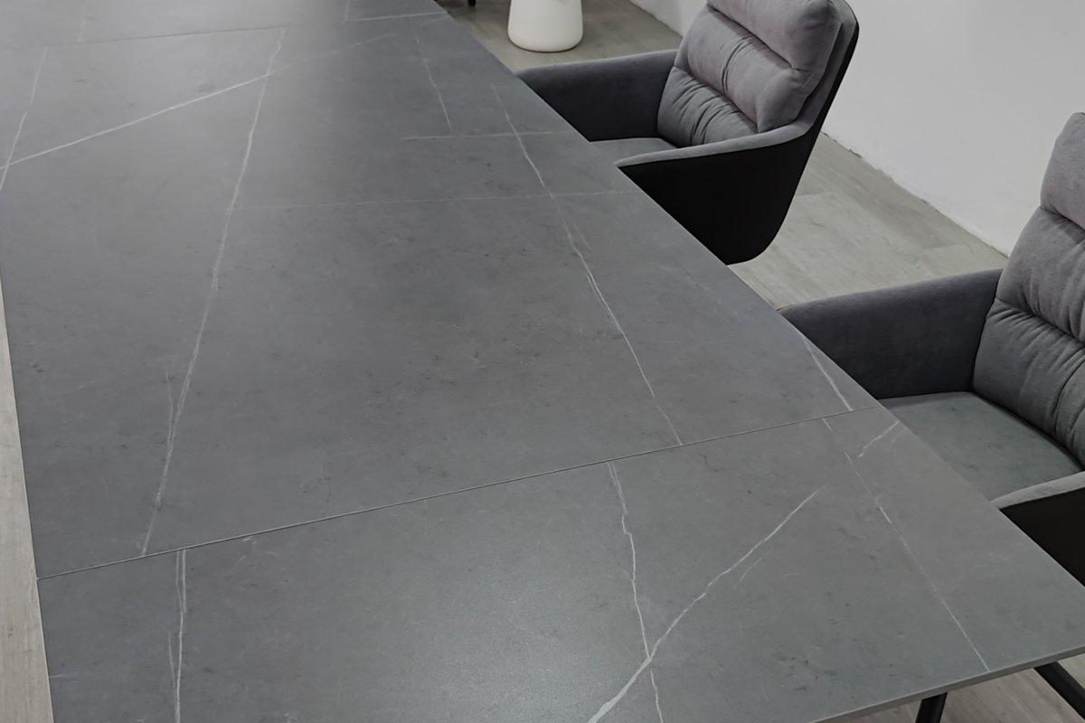 Стол обеденный раскладной Intarsio JULIAN CERAMIC 160-240х90 см Серый матовый/Черный (JULIAN160) - фото 8 Стол обеденный раскладной Intarsio JULIAN CERAMIC 160-240х90 см Серый матовый/Черный (JULIAN160) - фото 8