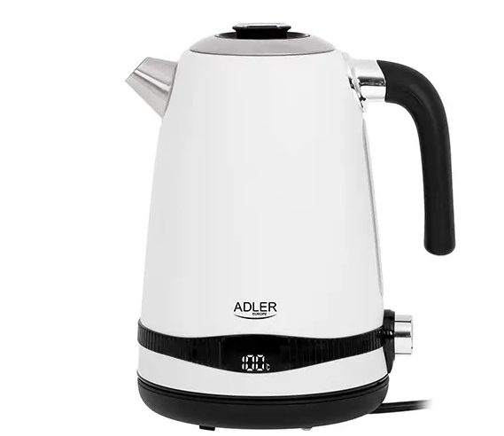 Электрочайник Adler стальной с ЖК-дисплеем и контролем температуры 1,7 л Белый (1295) - фото 1 Электрочайник Adler стальной с ЖК-дисплеем и контролем температуры 1,7 л Белый (1295) - фото 1