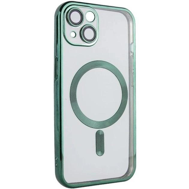 Хромовый чехол TPU Chrome with Magnetic с защитой камеры для Apple iPhone 15 Plus (6.7") с MagSafe Green