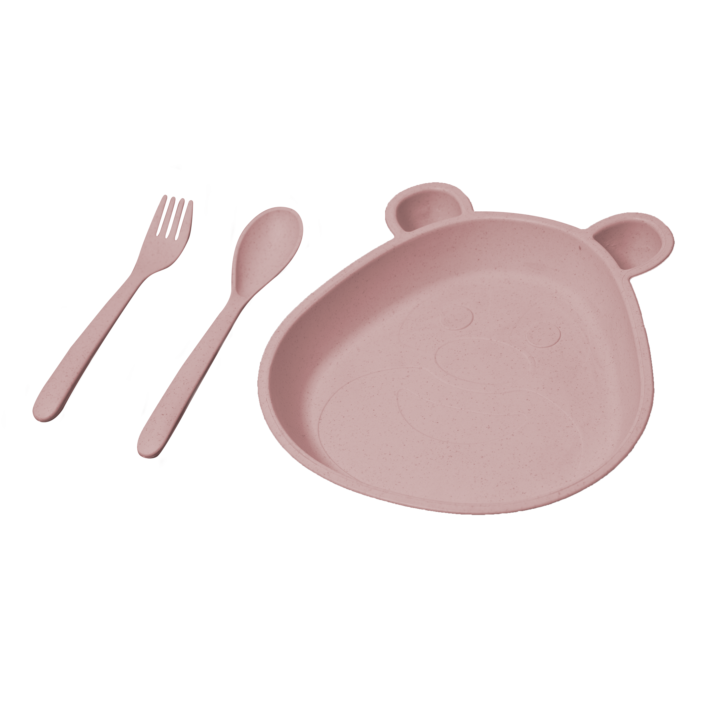 Тарілка дитяча Ведмедик із пресованої соломи пшениці Рожевий (782)