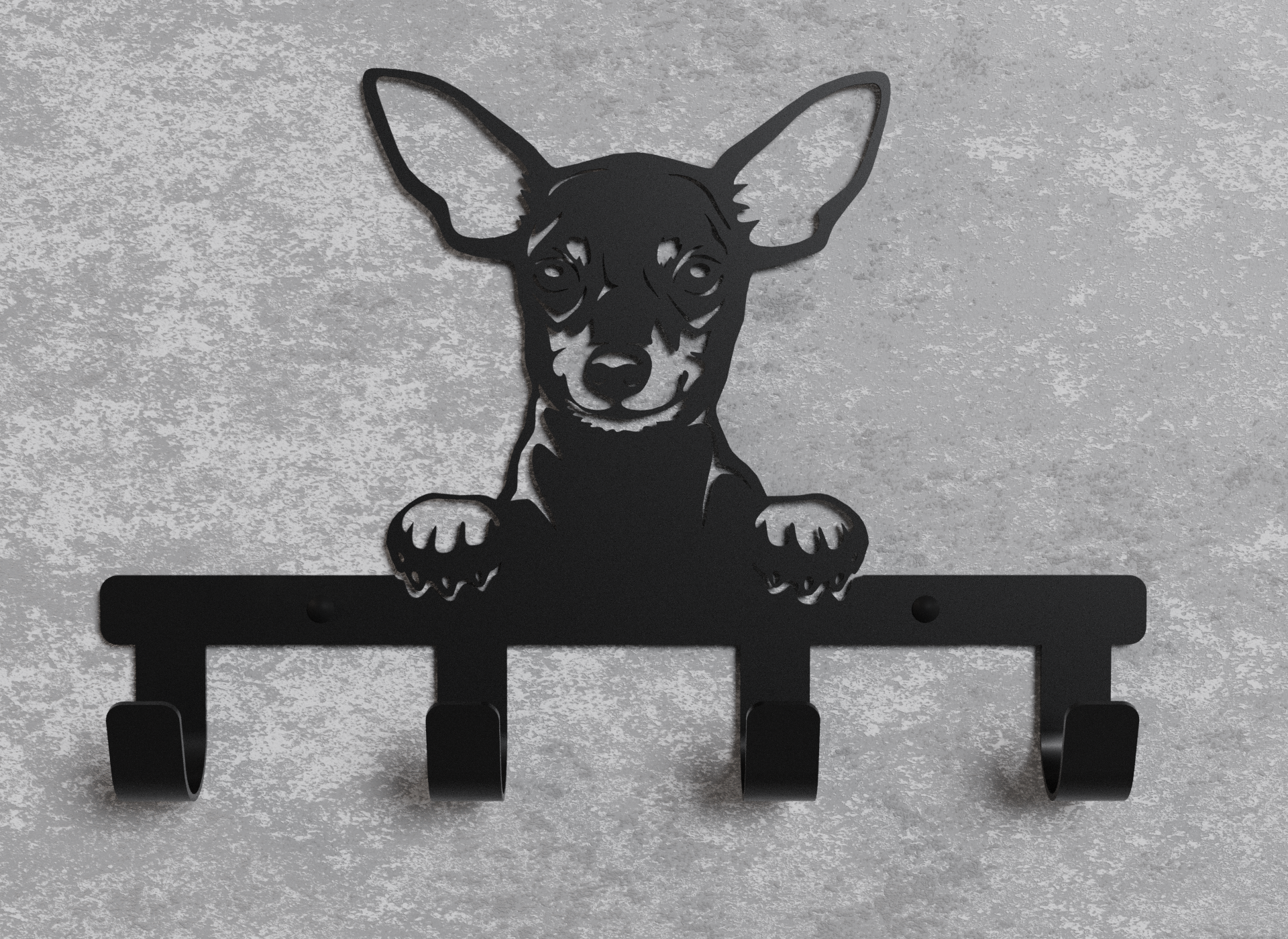 Вішалка настінна Loft-Craft Тойчик з металу Чорний (AM-004-bk)