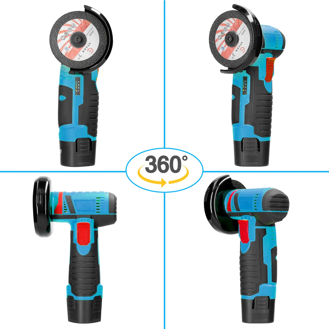 Машина кутова шліфувальна акумуляторна в кейсі 19500 об/хв 500 Вт 1200 мАг (2600808814) - фото 3 Машина кутова шліфувальна акумуляторна в кейсі 19500 об/хв 500 Вт 1200 мАг (2600808814) - фото 3