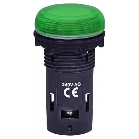Лампа сигнальная ETI LED матовая ECLI-16-240A-G 240V AC Ø 16 мм Зеленый (4771607)