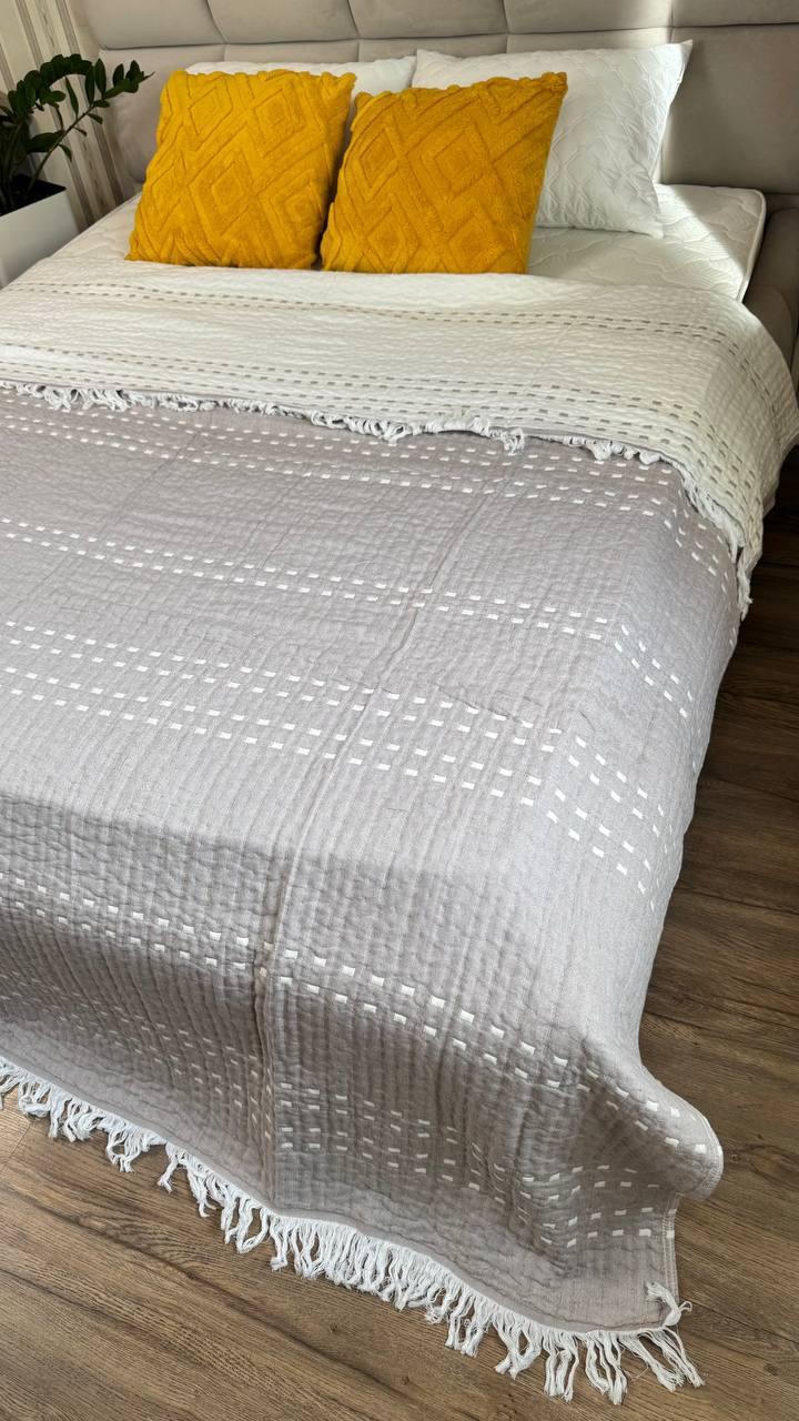 Покрывало муслиновое 200х230 см. Светло-серый (Д-muslin25-009-01) - фото 2 Покрывало муслиновое 200х230 см. Светло-серый (Д-muslin25-009-01) - фото 2